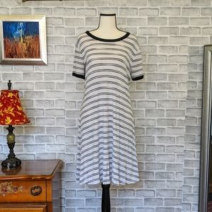 Mossimo Supply Co. Striped T-Shirt Dress White; Large